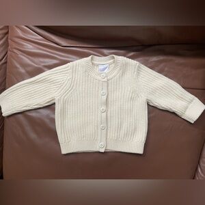 Hanna Anderson, cream cardigan sweater 6-12mo